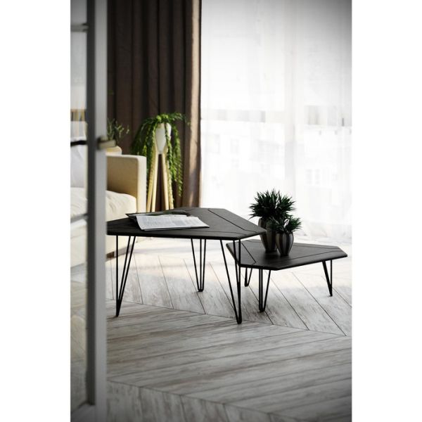 Комплект столов журнальных «ТЕТ-А-ТЕТ», 860 ? 750 ? 450 мм, цвет серый бетон