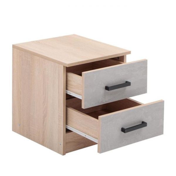 Тумба прикроватная Лазурит, 400*466*430, Дуб сонома/Бетон