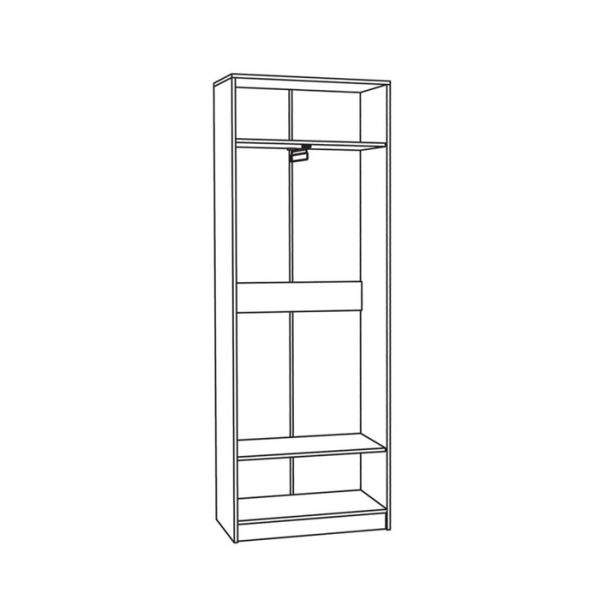 Шкаф для одежды Глория 2, 753х360х2069, Дуб сонома