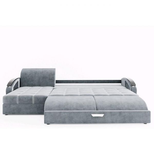 Угловой диван «Дубай», угол левый, еврокнижка, МДФ венге, цвет селфи 01, подушки селфи 03