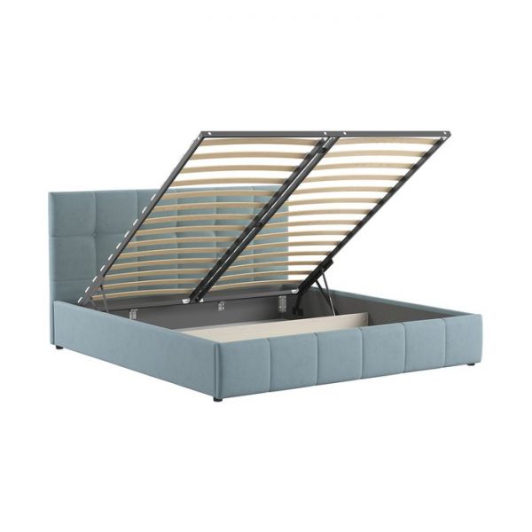 Кровать Хлоя, 1800х2000, ортопедическое осн+ПМ, Макс/Серебристый серый