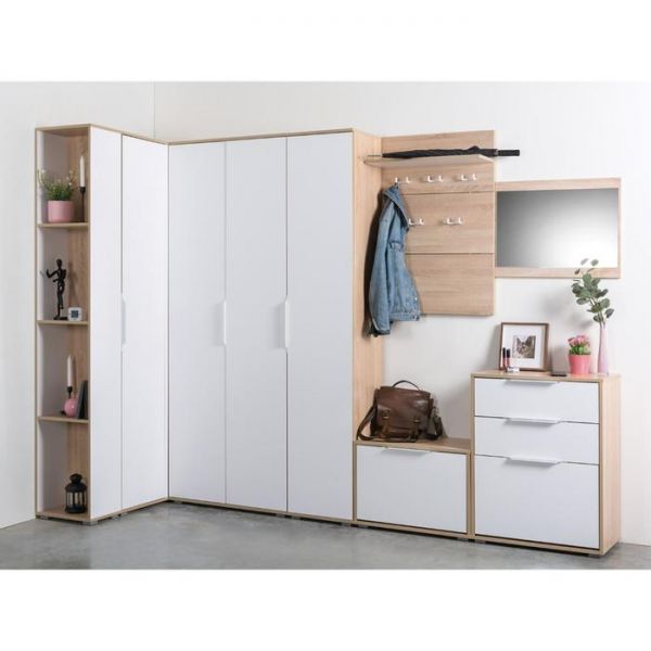 Шкаф для одежды Куба 13.136, 798х383х2106, Дуб сонома/Белый премиум