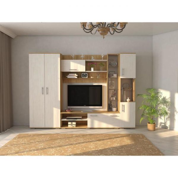 Шкаф однодверный Лорена-31 400х414х1950 Дуб Бунрати/Сосна Исландия