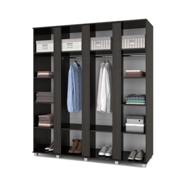 Шкаф Пандора-П43 520х1900х2100 4-х створчатый с зеркалом Венге/дуб млечный