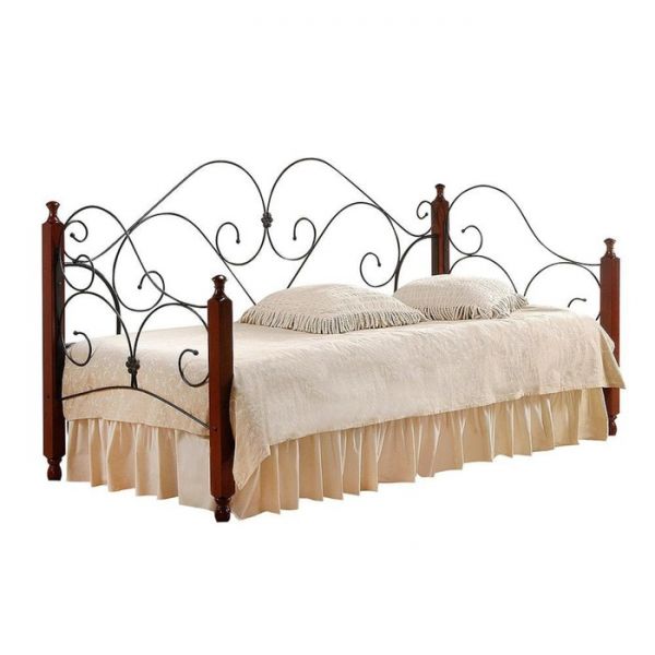 Кровать SONATA(осн.металл), 90х200 см , красный дуб/черный