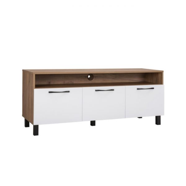 Тумба под ТВ Манхеттен 13.231, 1384х445х562, Дуб крафт табачный/Белый глянец