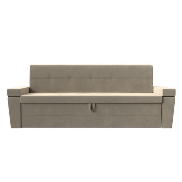 Кухонный прямой диван «Деметра», механизм дельфин, экокожа, цвет белый