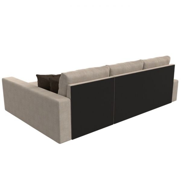 Угловой диван «Версаль», механизм дельфин, рогожка, правый угол, цвет бежевый