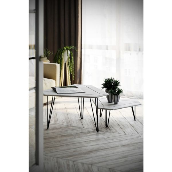 Комплект столов журнальных «ТЕТ-А-ТЕТ», 860 ? 750 ? 450 мм, цвет серый бетон