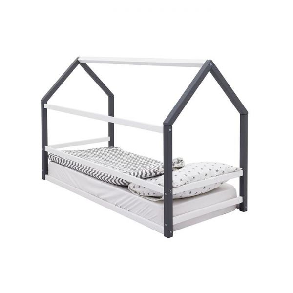 Детская кровать-домик Монтессори Бельмарко Svogen графит-белый