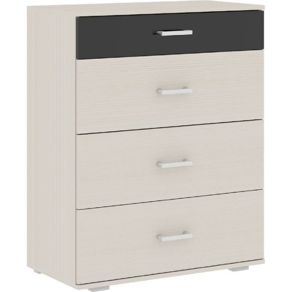 Комод Сити 40-2 992х800х411 Сосна карелия /Черный Глянец