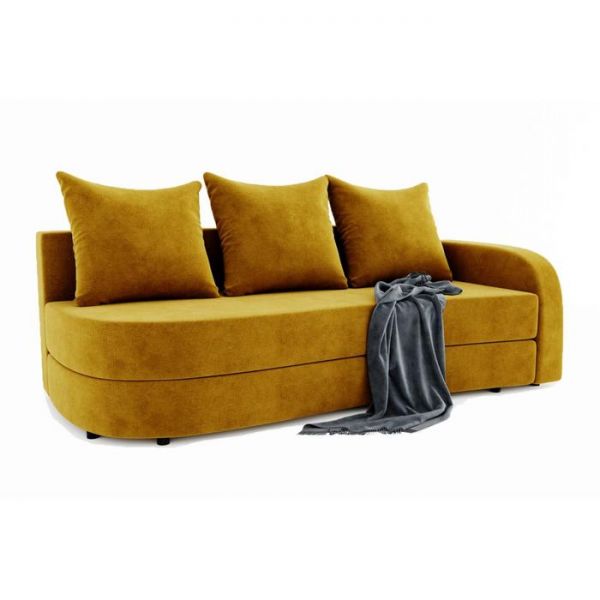 Диван прямой «Гитара», еврокнижка, ППУ, велюр, локоть правый, цвет селфи 08