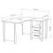 Стол угловой СТД-У, 1300 ? 1230 ? 755 мм, цвет нельсон / белый