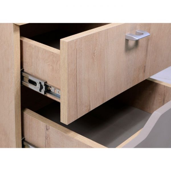 Стеллаж Хаски-4 стеллаж ирландский дуб/белый/мокко