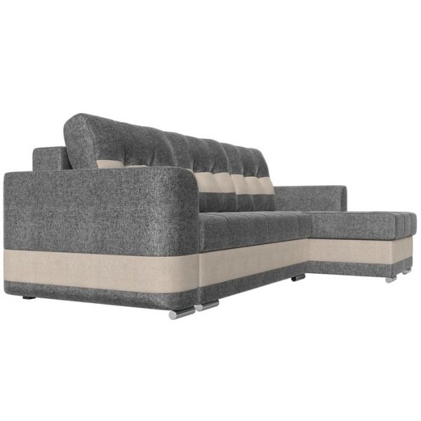 Угловой диван «Честер», механизм еврокнижка, рогожка, цвет серый / бежевый
