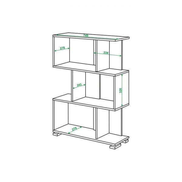 Стеллаж «СЛ-5-3», 750 ? 280 ? 1060 мм, цвет нельсон