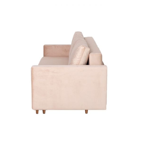 Прямой диван «Ванкувер», механизм еврокнижка, велюр, цвет бежевый