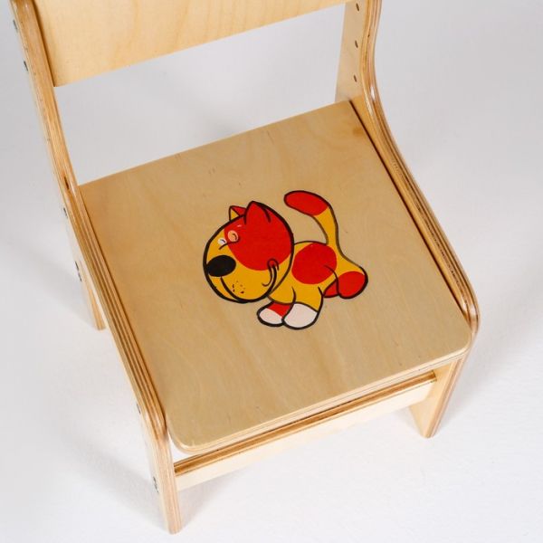 Стул детский регулируемый Альфа 00-1 с рисунком Кот