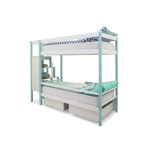 Детская двухъярусная кровать Бельмарко Svogen мятно-белый