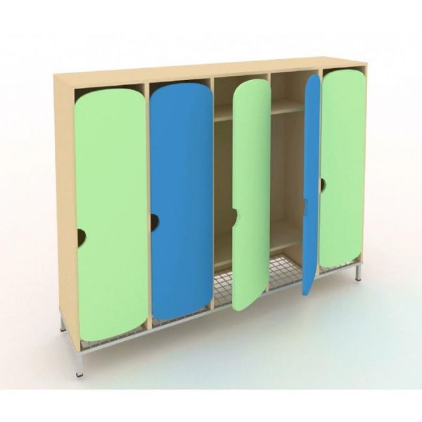 Шкаф для детской одежды с отделением для обуви, 1800 ? 340 ? 1520 мм, цвет синий / зелёный