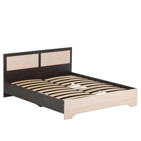 Кровать Милан МК-1,6  1600х2000 Венге/Дуб молочный