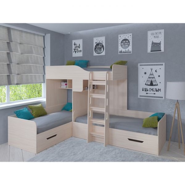 Детский комплекс «Трио», цвет дуб молочный/дуб молочный