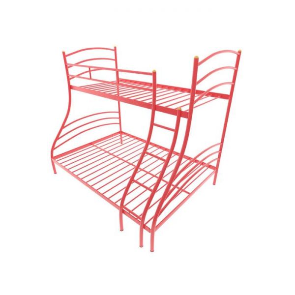 Двухъярусная кровать «Глория», 120 ? 190 см, каркас металл, лестница справа, цвет красный