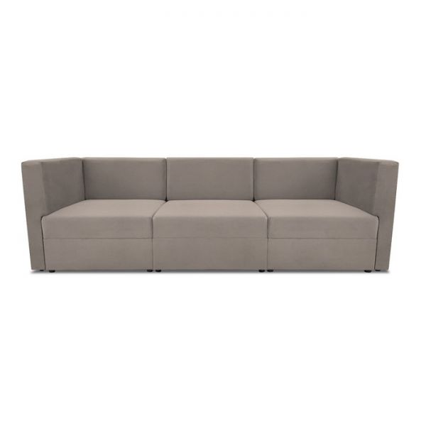 Диван модульный прямой «Бергамо», три секции, велюр, цвет dream yellow