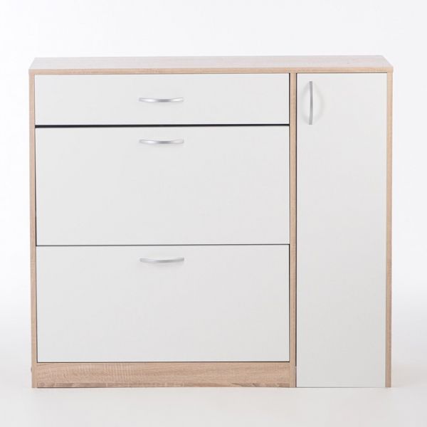 Обувница с дверью 1060х280х960 дуб сонома/белый