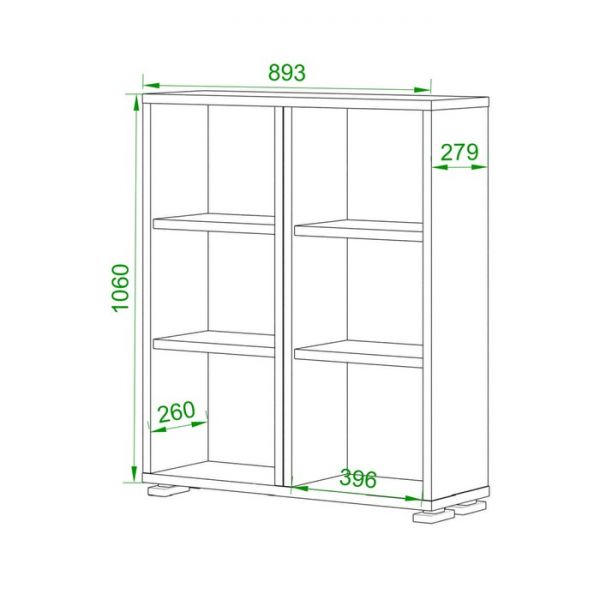 Стеллаж, 890 ? 300 ? 1100 мм, цвет нельсон