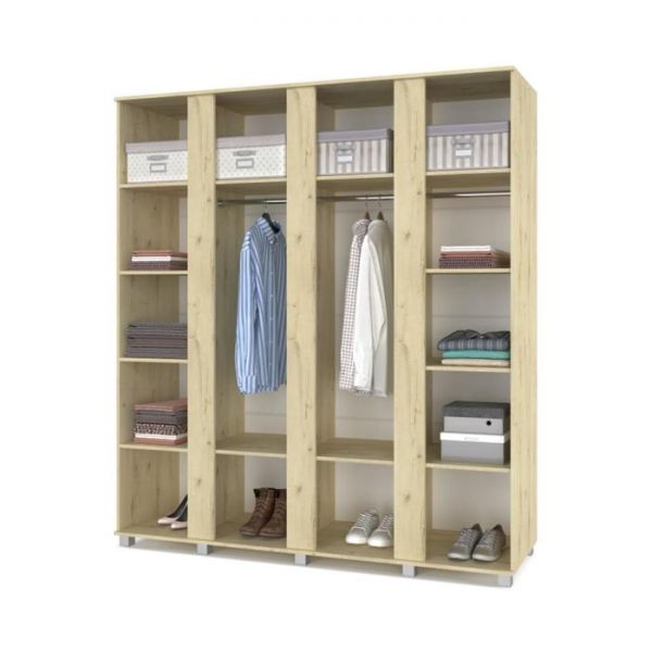 Шкаф Пандора-П43 520х1900х2100 4-х створчатый с зеркалом Дуб ирландский