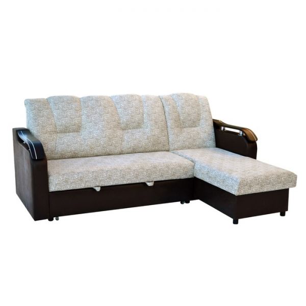 Диван "Непал 2" Ткань Крокодил 1 / кожзаменитель коричневый