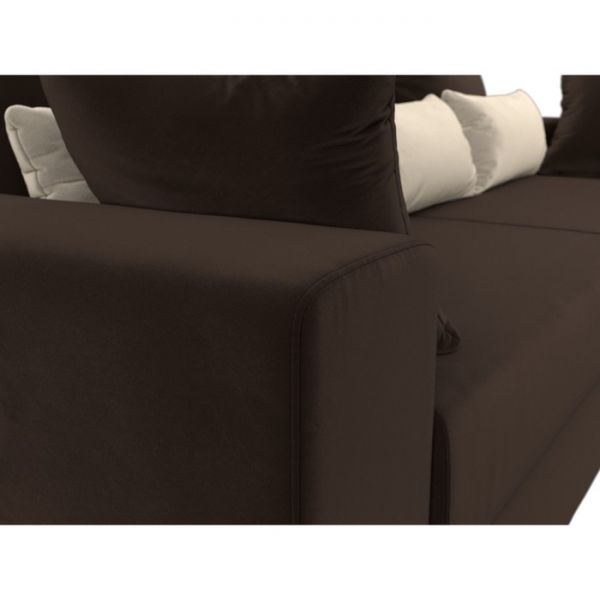 Диван прямой «Мэдисон», механизм еврокнижка, микровельвет, цвет коричневый