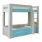 Кровать 2-х ярусная с двумя ящиками СИТИ / Дуб сонома / Аква