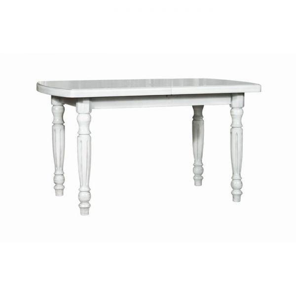 Стол кухонный раздвижной 1400/1900х850х750 бук/цвет белый патина серебро