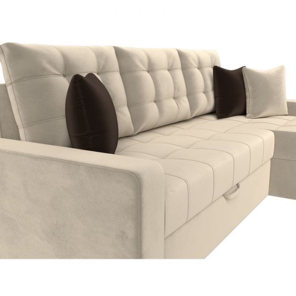 Угловой диван «Ливерпуль», механизм дельфин, микровельвет, цвет чёрный