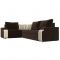 Угловой диван «Николь», механизм дельфин, микровельвет, правый угол, коричневый