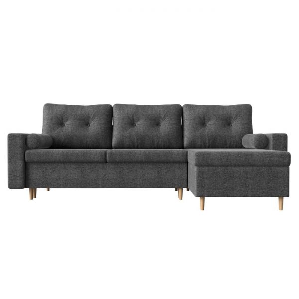 Угловой диван «Белфаст», механизм пантограф (тик-так), экокожа, цвет чёрный