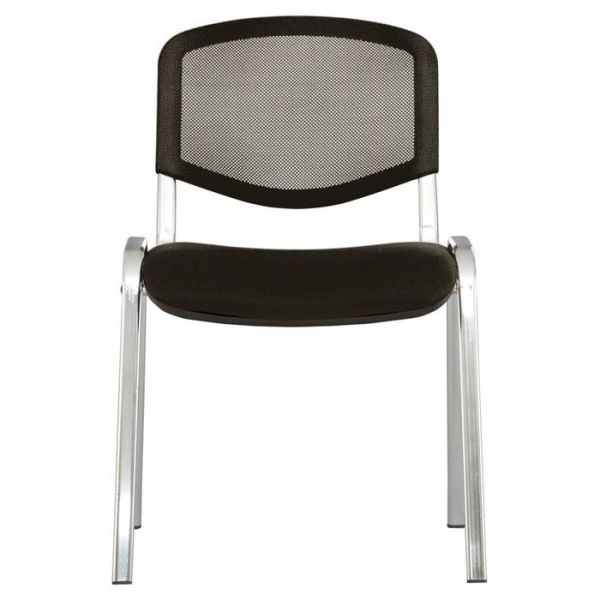 Стул для посетителей BRABIX "Iso NET CF-006", хромированный каркас, черный, 531982