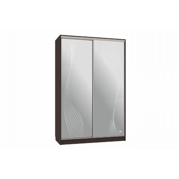 Шкаф-купе "Гранд 4-600 волны 1", 1500x600x2300, Венге