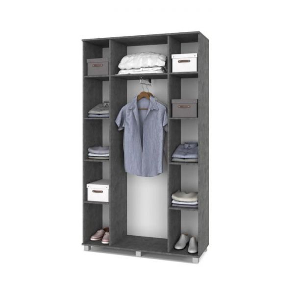 Шкаф четырёхстворчатый Карина К41 1200x420x2100  Камень темный/дуб ирландский