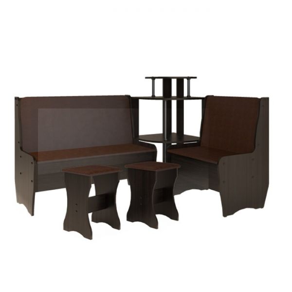 Кухонный уголок Трапэзи ТЕССЕРА без стола 1582х1182х990 САЛАМАНДЕР-рыжий /Венге магия