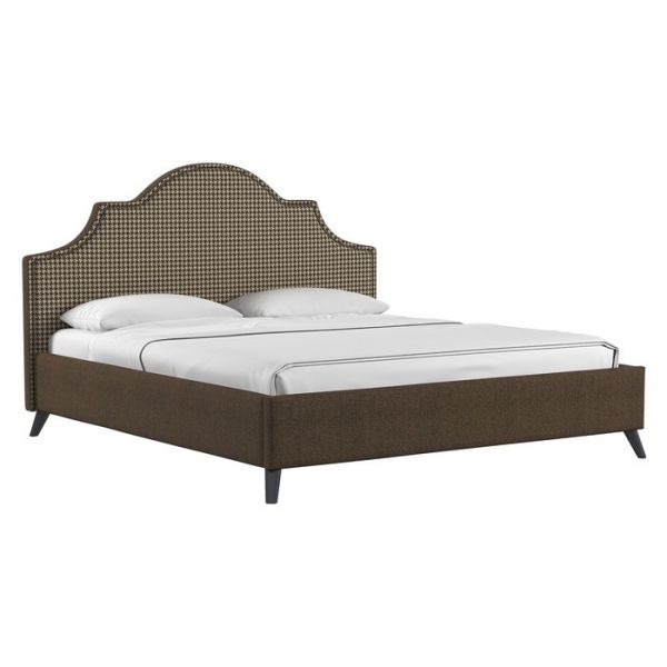 Кровать Фаина, 1800х2000, ортопедическое осн+ПМ, Труссарди/ Коричневый Ролан