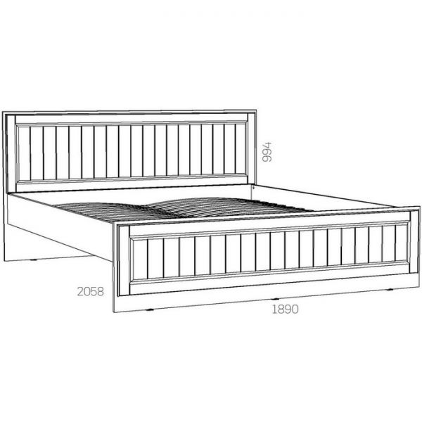Кровать Оливия НМ 040.34-03 Х, 1800х2000, Белое дерево/Дуб Сонома
