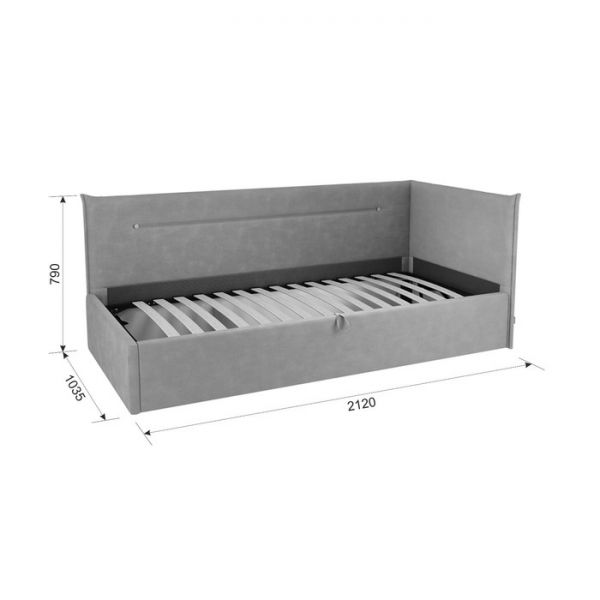 Тахта с орт. основанием + ПМ Альба 900х2000 пудра (велюр)