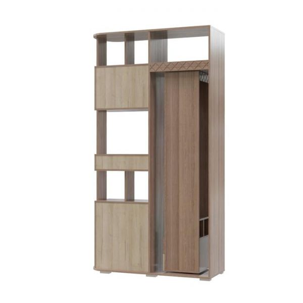 Прихожая перегородка ВЕРТА 1200х450х2200 шимо темный/Дуб ривьера