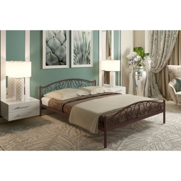 Кровать «Ангелина Плюс», 1200 ? 2000 мм, металл, цвет коричневый