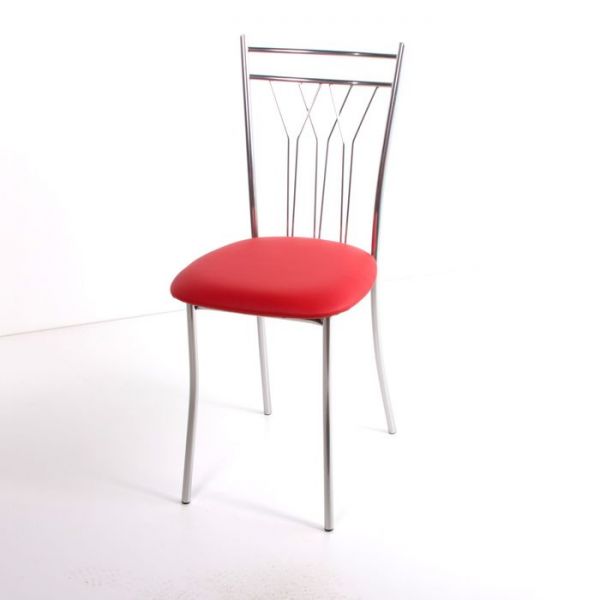 Стул на металлокаркасе Премьер СТ хром люкс/красный