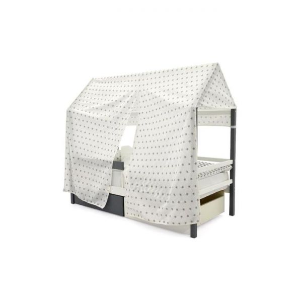 Крыша текстильная Бельмарко для кровати-домика Svogen звезды графит