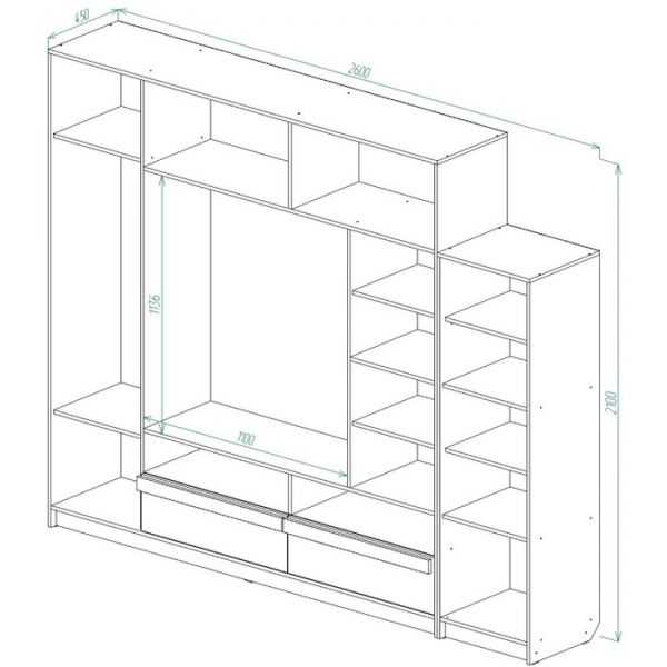 Горка Г-11  2100х2600х450 Дуб выбеленный/Венге